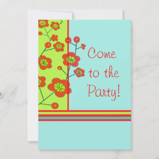 Poppy Fun Party Invitation Kaart