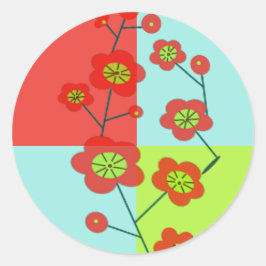 Poppy Fun Trendy Ronde Sticker