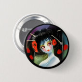 Poppy geisha ronde button 5,7 cm (Voorkant /achterkant)