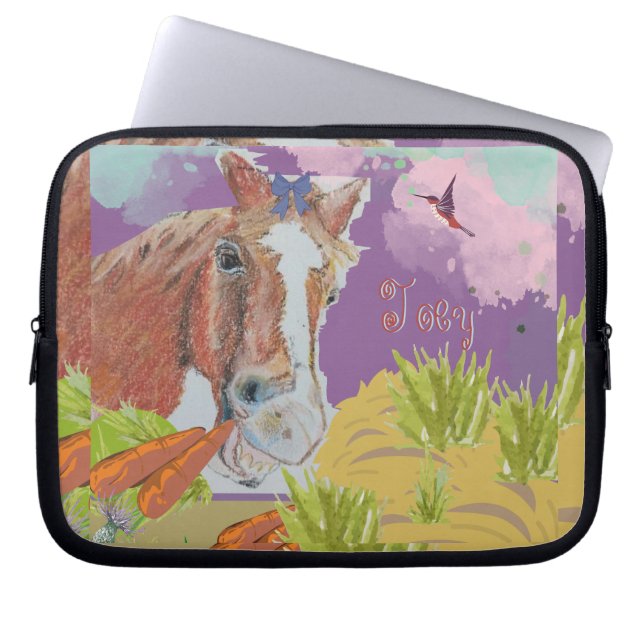 Poppy-glimlach Laptop Sleeve (Voorkant)