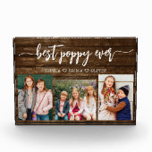 Poppy Grootvader Kleinkinderen Hout Fotocollage Fotoblokken (Voorkant)