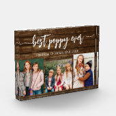 Poppy Grootvader Kleinkinderen Hout Fotocollage Fotoblokken (Links)