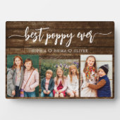 Poppy Grootvader Kleinkinderen Hout Fotocollage Fotoplaat (voorkant)