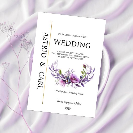 Poppy Heaven Wedding Invitation Kaart