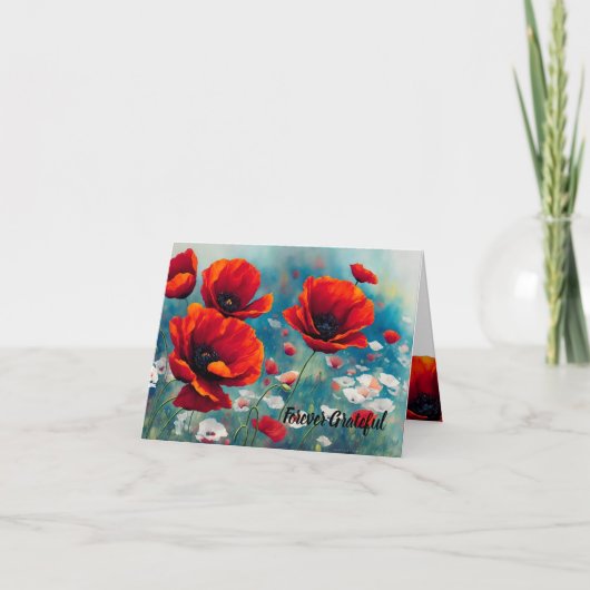 Poppy Herdenking - Forever Grateful Kaart (Voorkant)