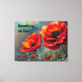 Poppy Herdenking - Herinnering aan de dappere Canvas Afdruk