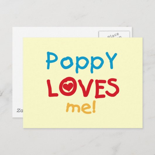 Poppy houdt van me T-shirts en cadeautjes Briefkaart (Voorkant / Achterkant)