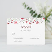 Poppy & Lavender Watercolor Floral Wedding RSVP (Debout devant)