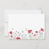 Poppy & Lavender Watercolor Floral Wedding RSVP (Dos)