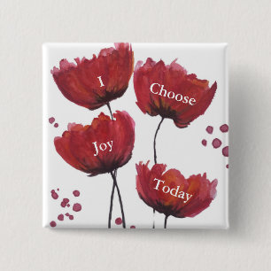 Poppy Liefde Knop Vierkante Button 5,1 Cm