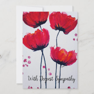 Poppy Love Flat Sympathcard Bedankkaart