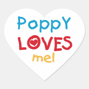 Poppy Loves Me T-shirts en geschenken Hart Sticker