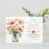 POPPY Mason Jar Invitation de la nuptiale de douch (Debout devant)