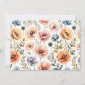 POPPY Mason Jar Invitation de la nuptiale de douch (Dos)