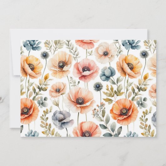 POPPY Mason Jar Invitation de la nuptiale de douch (Dos)