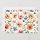 POPPY Mason Jar Invitation de la nuptiale de douch (Dos)