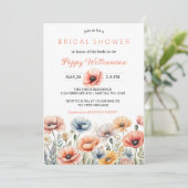 POPPY Mason Jar Invitation de la nuptiale de douch (Debout devant)