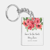 Poppy Memorial Funeral Photo Keychain (Voorkant Links)