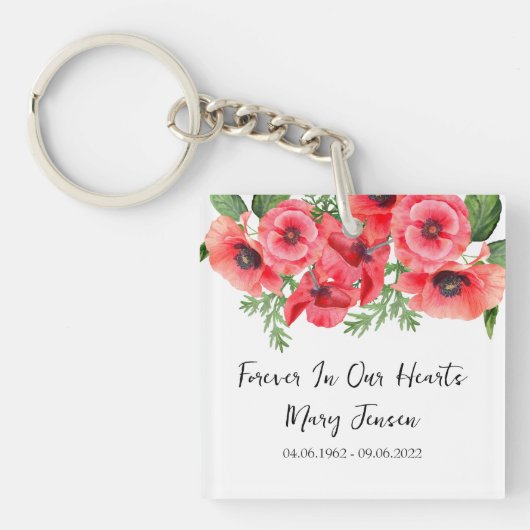 Poppy Memorial Funeral Photo Keychain (Voorkant)