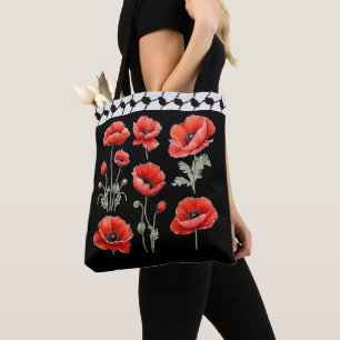 Poppy met Palestijnse Hattah Tote Tas