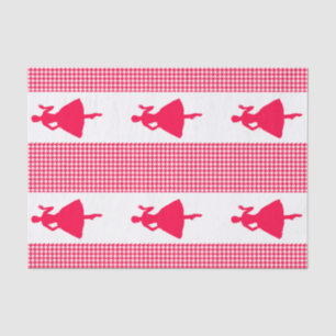 Poppy Modern Houndstooth met Mode Silhouette Tissuepapier