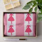 Poppy Modern Houndstooth met Mode Silhouette Tissuepapier (Geschenk)