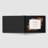 Poppy Monogram Dark Wedding Gastenboek (Volledig)