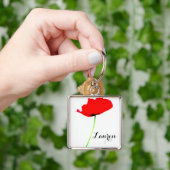 POPPY Name Personalized square Sleutelhanger (Hand)