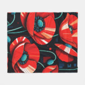 Poppy Papaver flowers Fleece Deken (Voorkant (Horizontaal))