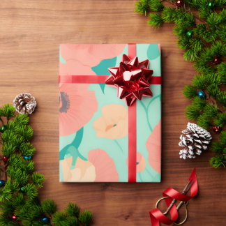 Poppy Pastel Kleurrijk Gepersonaliseerd Patroon Cadeaupapier
