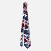 Poppy & Peony Red White & Blue Wedding Stropdas (Achterkant)
