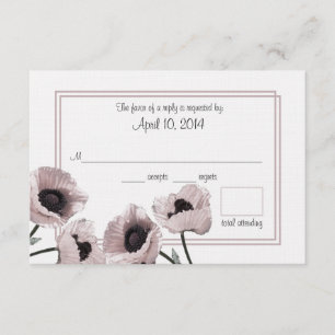 Poppy Pink Wedding Response Kaart