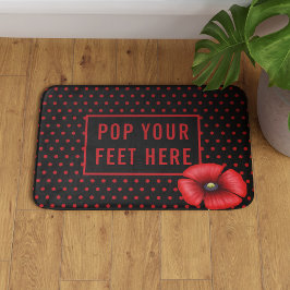Poppy Polka Dot Patroon Rood en Zwart Bad Mat
