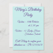 Poppy Poppies Art Aquarelle Invitation Anniversair (Dos)