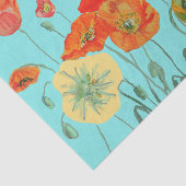 Poppy Poppies Rode Waterverf Bloembloem Tissuepapier (Detail)