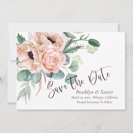 Poppy Radiance Sla de datum op Save The Date (Voorkant)