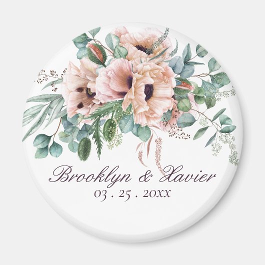 Poppy Radiance Wedding Favor Magneet (Voorkant)