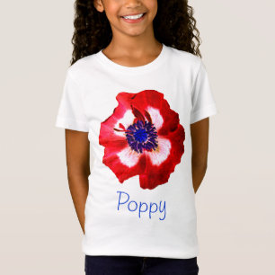 Poppy Red White Blue Name girl t-shirt