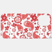 Poppy Red | White Chic Paisley Pattern Case-Mate iPhone Case (Achterkant / Rechts)