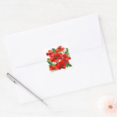POPPY ROUGE ~ Stickers Carrés (Enveloppe)