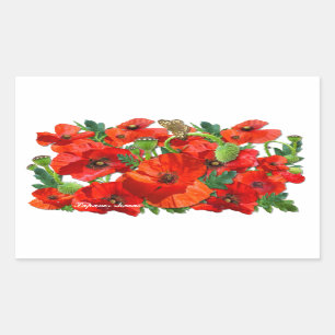 POPPY ROUGE ~ Stickers Rectangle