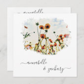 *~* POPPY RSVP -  QR-code AR9 Bloemen Uitnodiging (Voorkant / Achterkant)