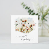 ** POPPY RSVP - QR code AR9 Floral Wedding Kaart (Staand voorkant)