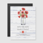 Poppy Rustic Mason Jar Wedding Save the Date (Voorkant / Achterkant)