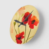 Poppy Shadows Art Clock Ronde Klok (Hoek)