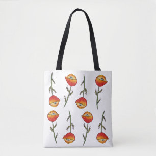 Poppy Sight Waterverf Floral Art Tas