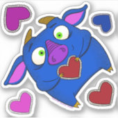 Poppy t'aime, autocollant (Devant)