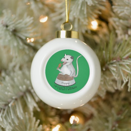 Poppy the Porch Possum kerstversiering Keramische Bal Ornament (Boom)