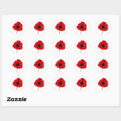 POPPY van Herdenking Ronde Sticker (Vel)