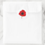 POPPY van Herdenking Ronde Sticker (Tas)